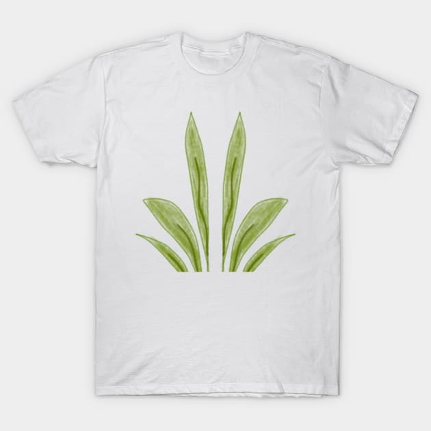 Green watercolor leaves art design T-Shirt by Artistic_st